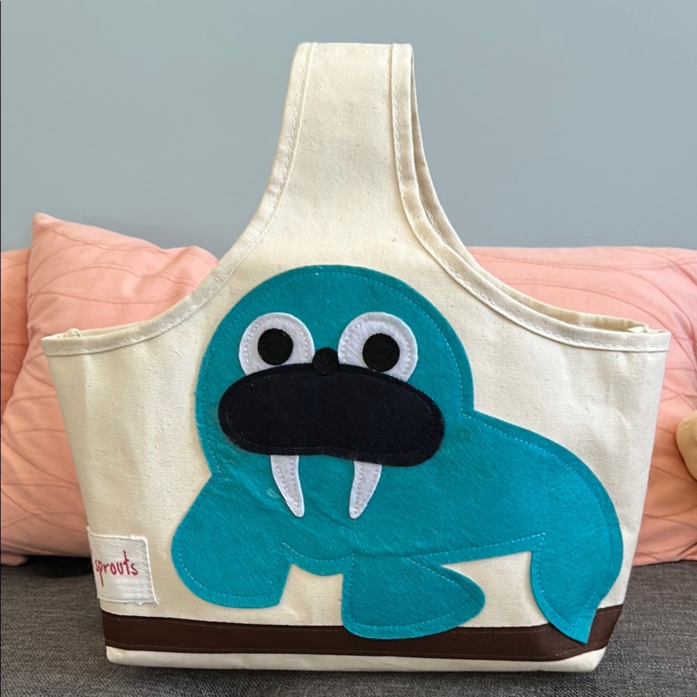 3 Sprouts Walrus nursery caddy tote